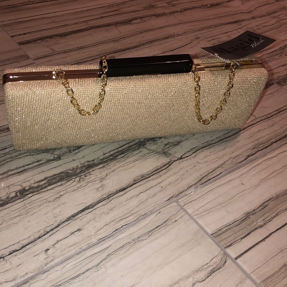 Gold shimmer clutch prom , wedding , party.. - Picture 2 of 5
